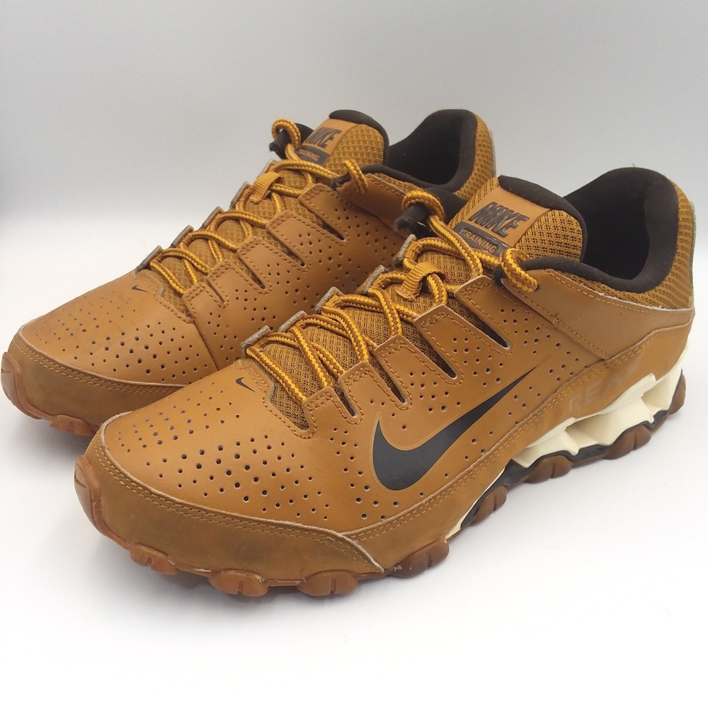 Nike Reax 8 TR Brown Volt Training Shoes Sneakers Wheat Tan 616272-700 Mens Sz 9